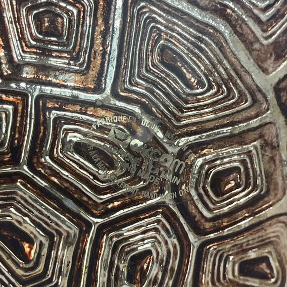 Handmade Turkish Akcam Turtle (Tortoise) Shell Design Glass Bowl Gold 6.5" - Picture 2 of 7